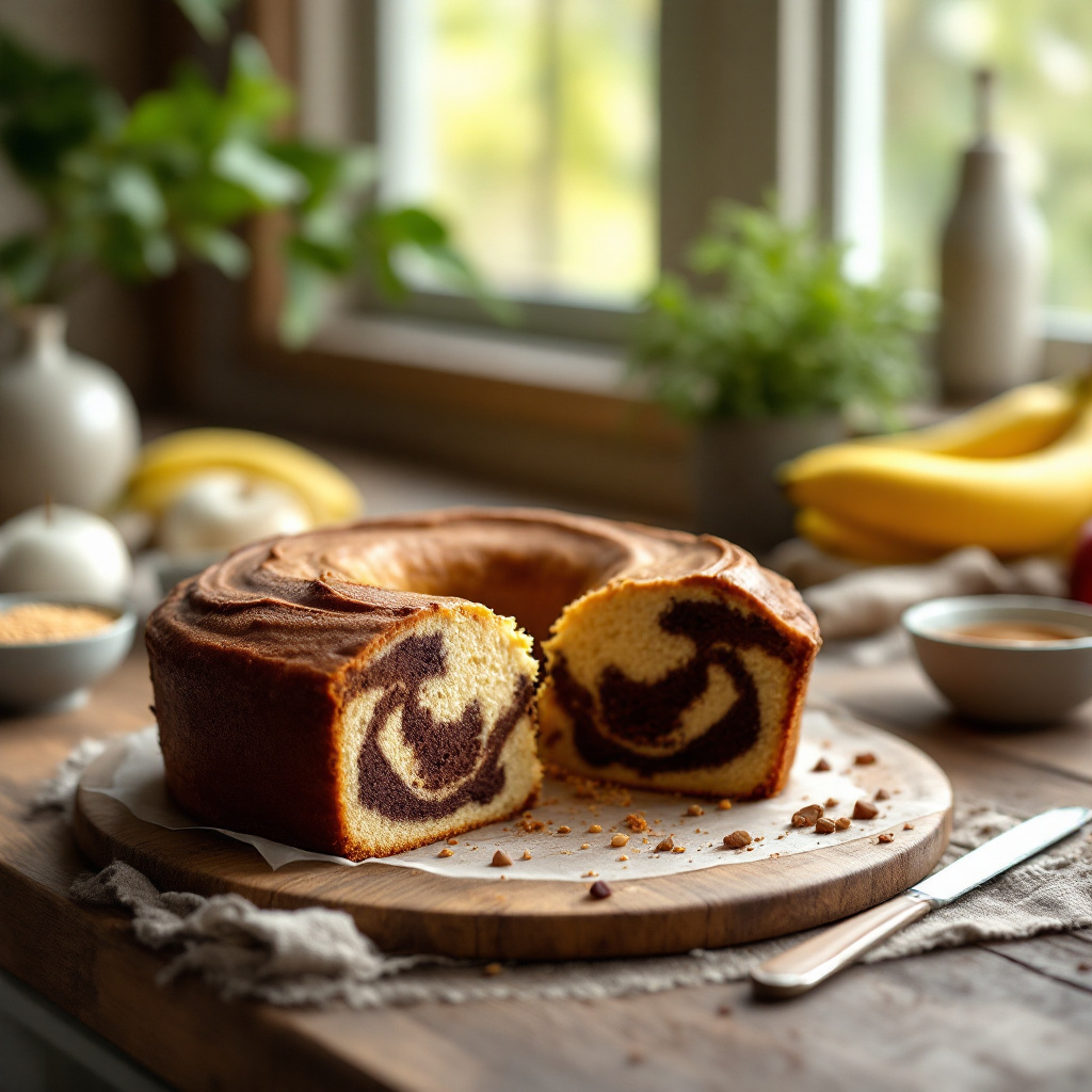 Veganer Kuchen ohne Ei backen – saftiger Marmorkuchen mit pflanzlichen Zutaten